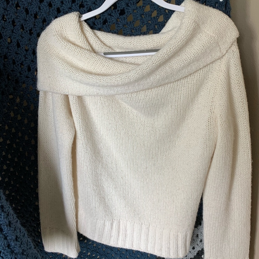 Anthropology Ivory Knit Sweater